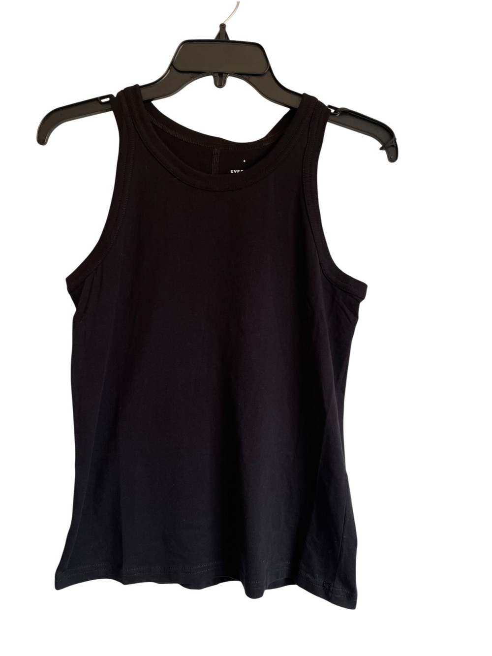 Everlane Organic Cutaway Black Ribbed Tank Top NWT